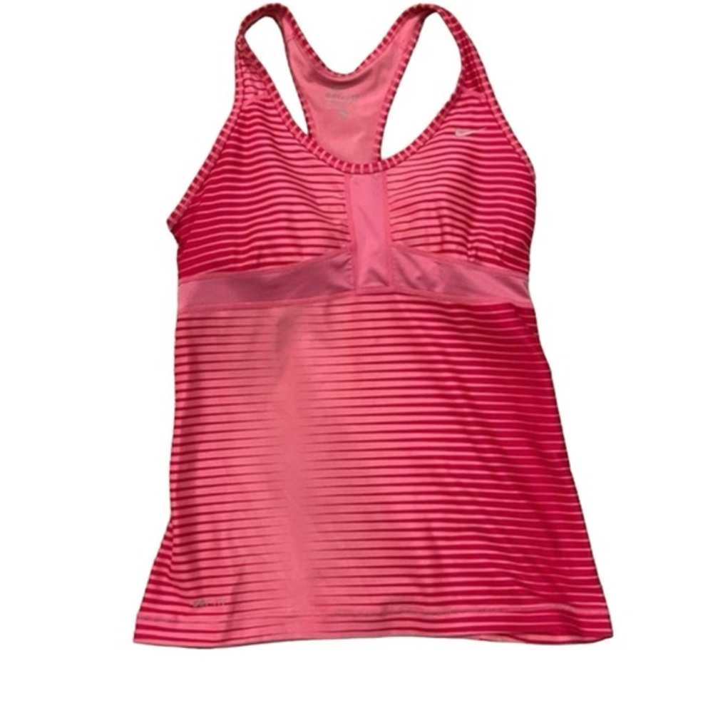 NIKE DriFit Pink Performance Racerback Top‎ with Stripes Size Medium